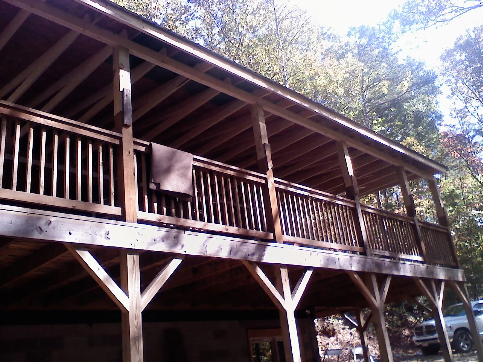 Timber framing under a new elevated porch and deck — Roof Leak Repair in Granite Falls by Roofing Brothers